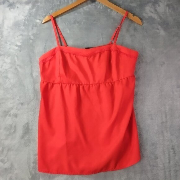Love 2 by Loved Womens Red Camisole Tank Top Adjustable Lace Trim Size XL - Picture 1 of 9